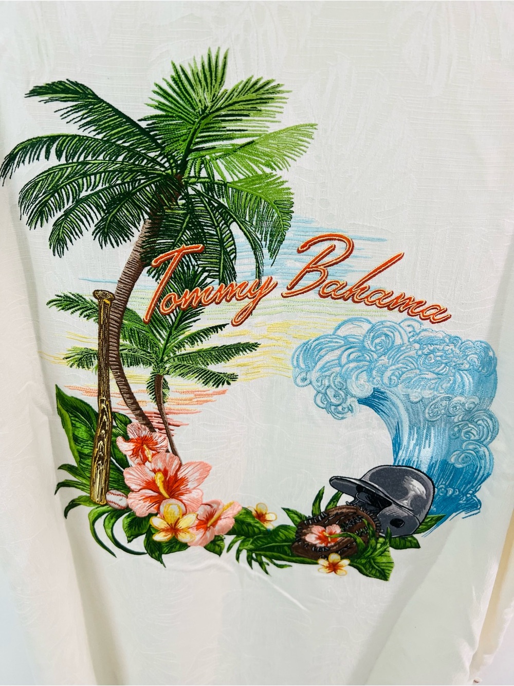 Tommy Bahama Men’s Embroidered Silk Camp Shirt Castaway Game Camp SZ XL NWT $188